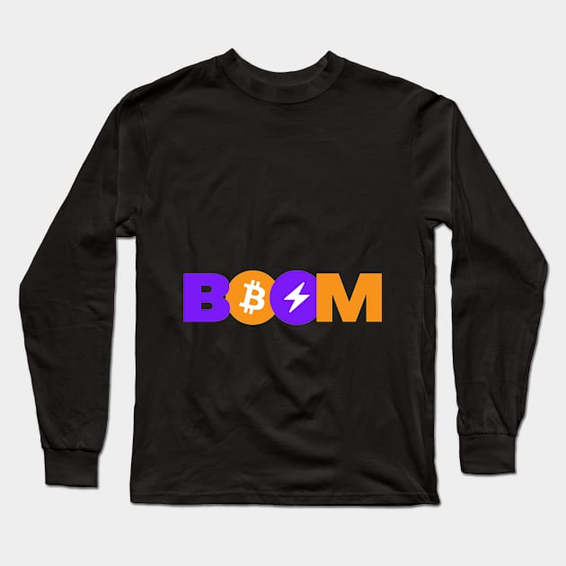 BTC Lightning BOOM Long Sleeve T-Shirt by CRYPTO STORE